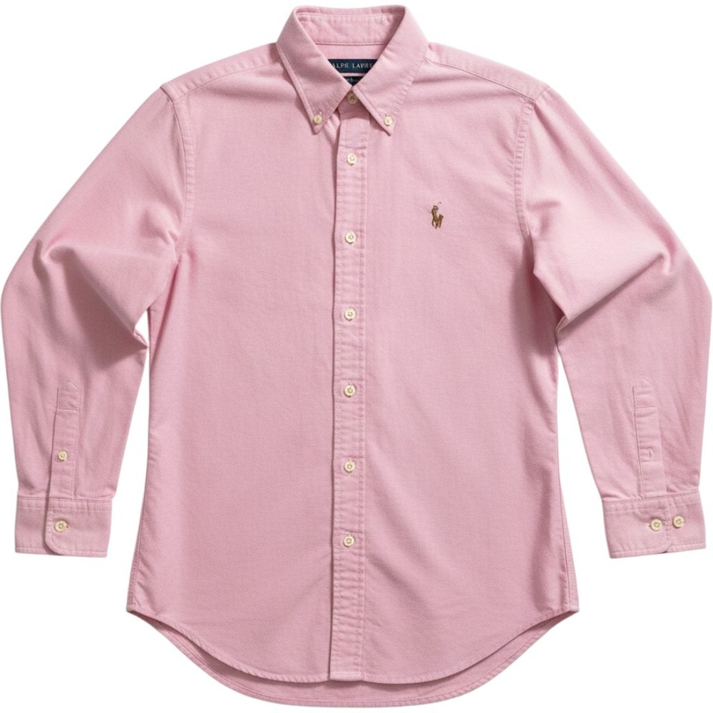 Ralph Lauren Button Down Shirt Women 6 Pink Cotton Oxford Classic Polo Preppy